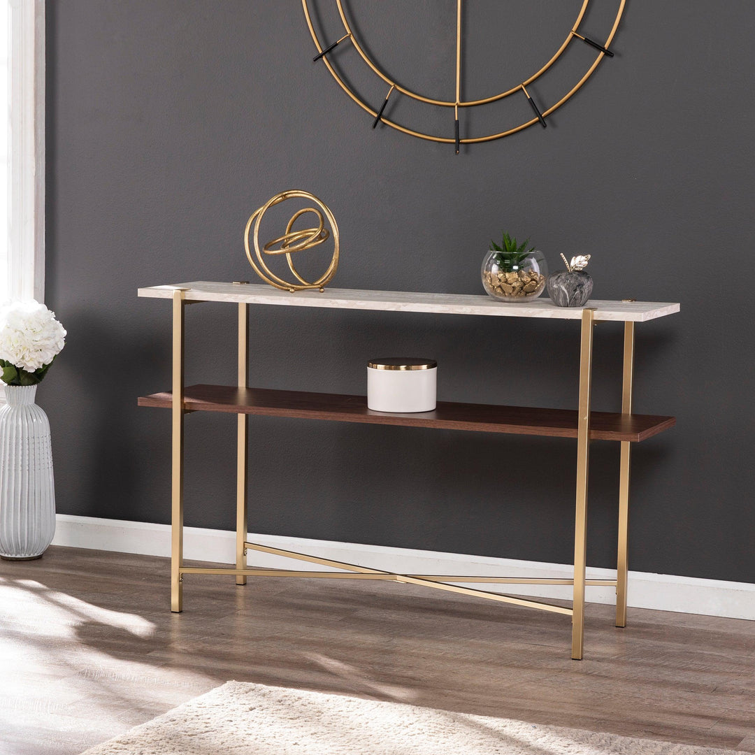 SwayLiving Ardmillan Faux Marble Console Table w/ Storage CONSOLE TABLES