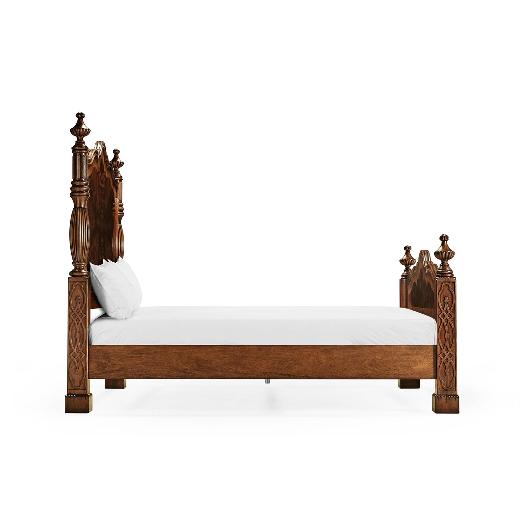 SwayLiving Versailles Mahogany King Poster Bed BEDS