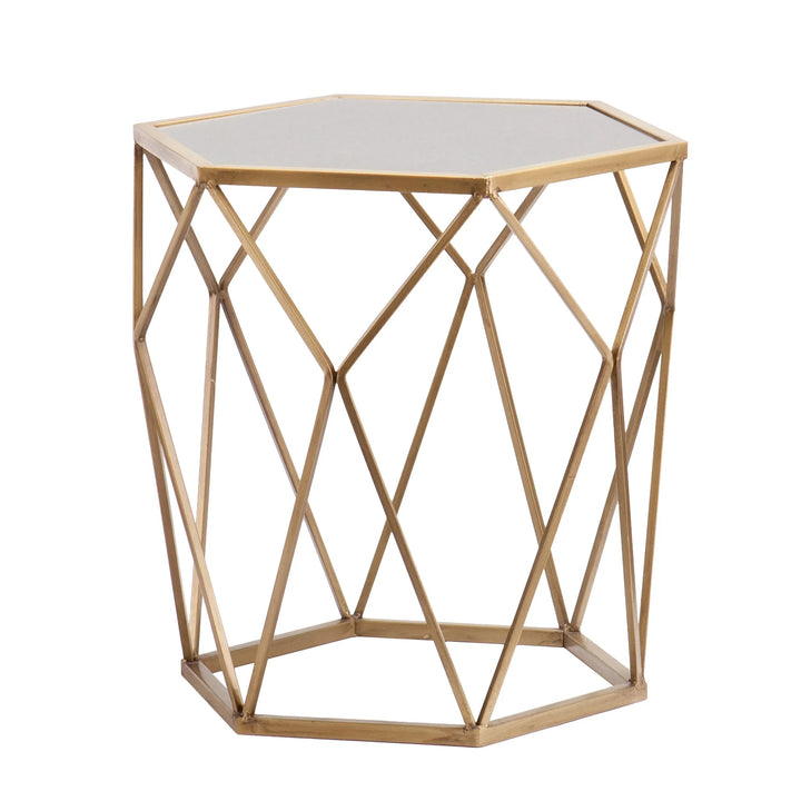 SwayLiving Joelle Geometric Accent Table - Gold ACCENT TABLES