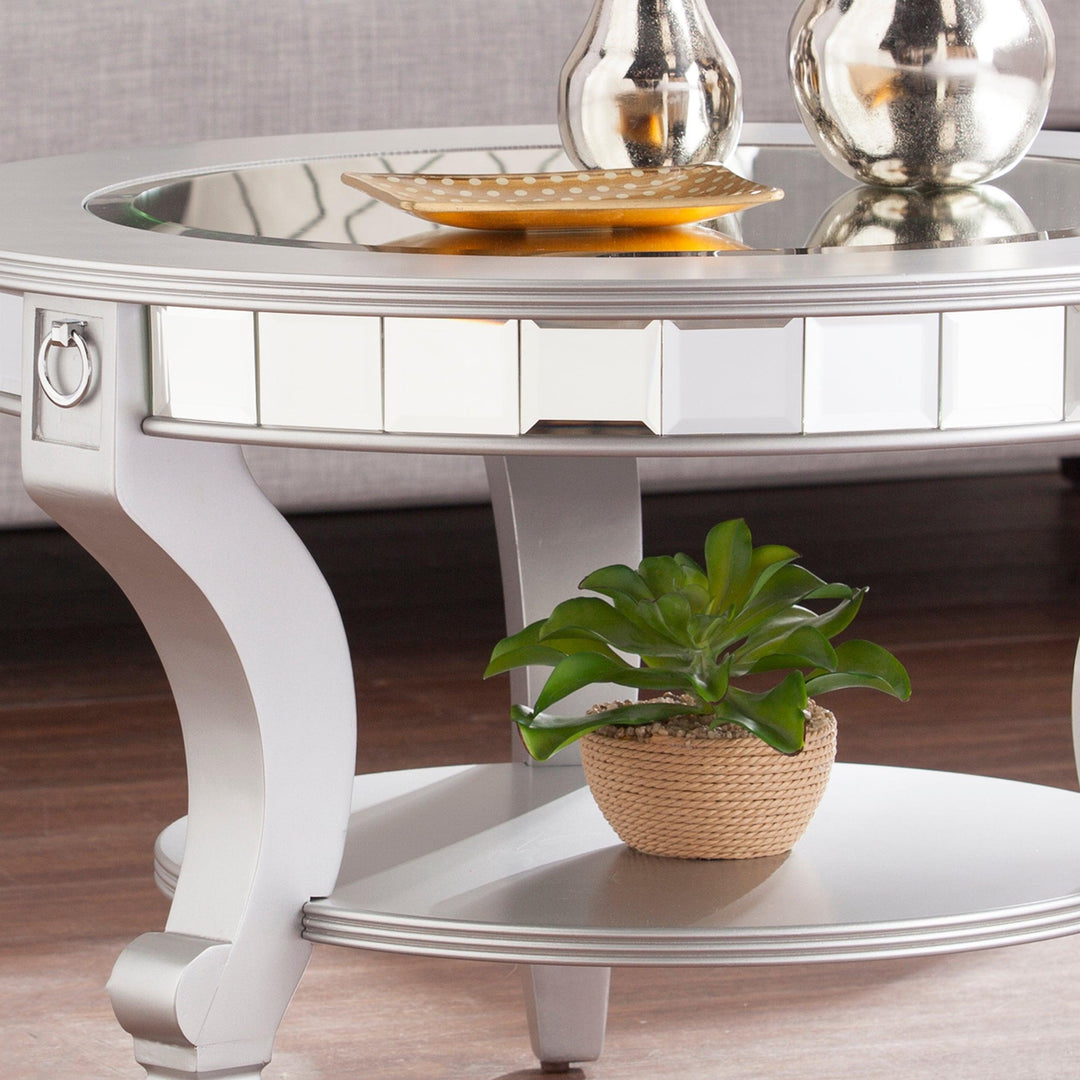 SwayLiving Linsay Mirrored Round Cocktail Table COFFEE TABLES