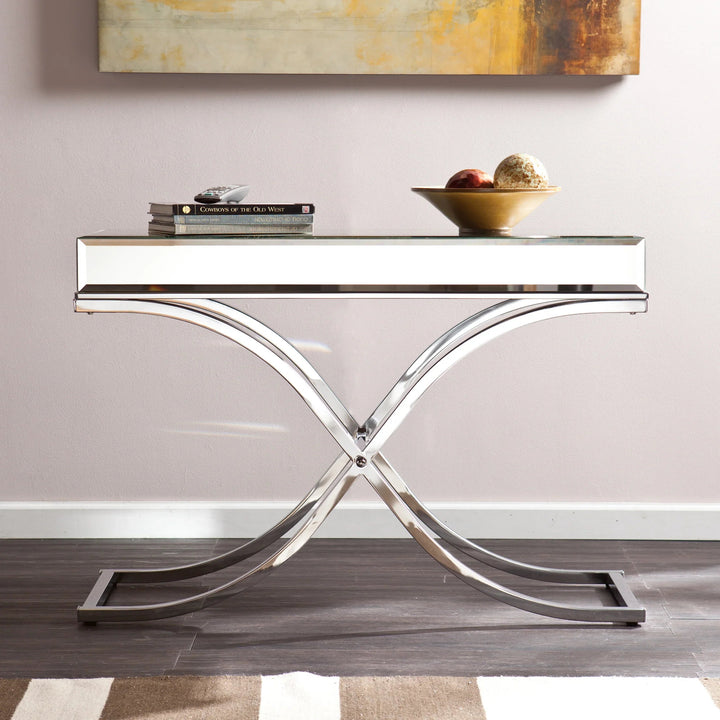 SwayLiving Ava Mirrored Console Table - Chrome CONSOLE TABLES