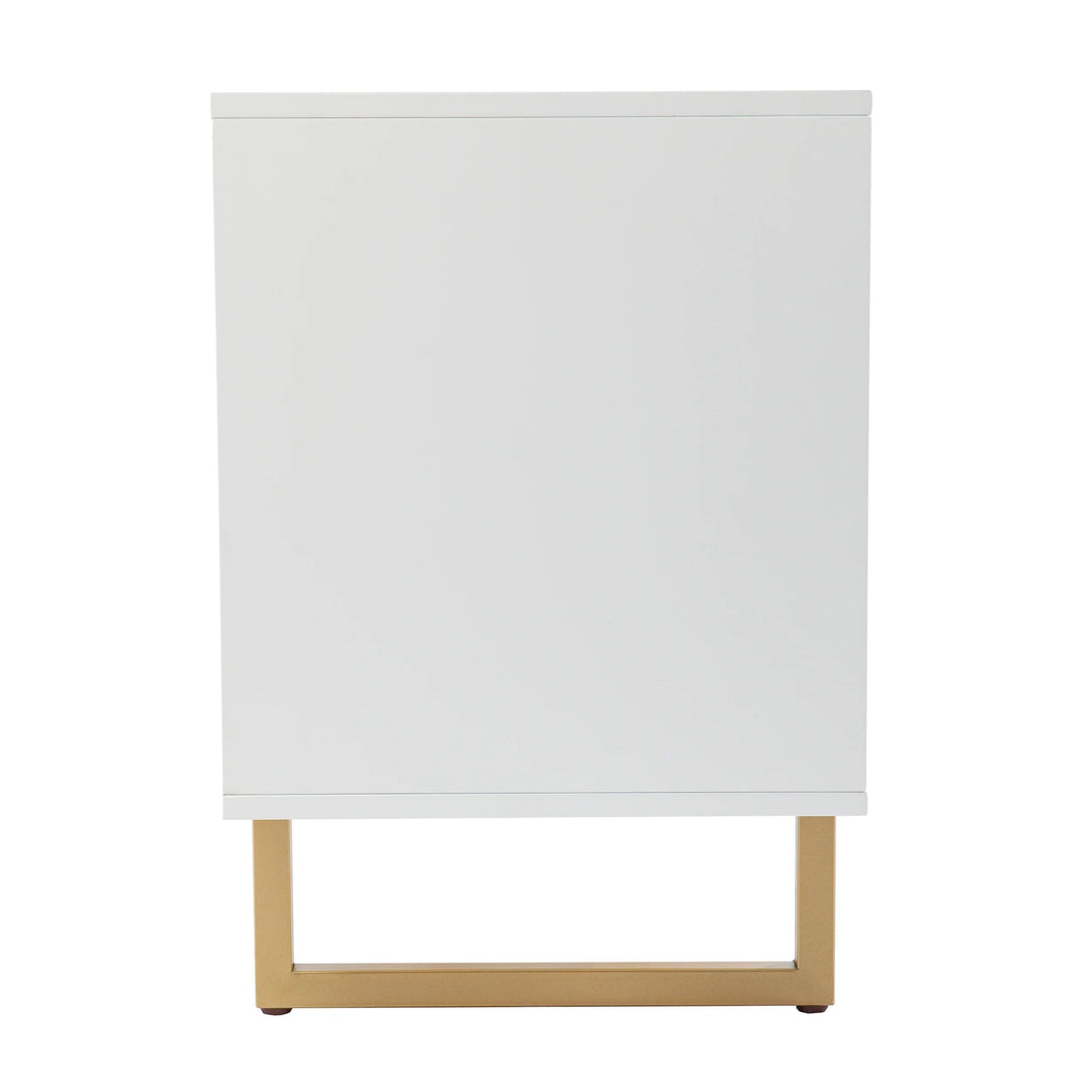 SwayLiving Mursley Media Cabinet w/ Storage - White MEDIA + TV STANDS