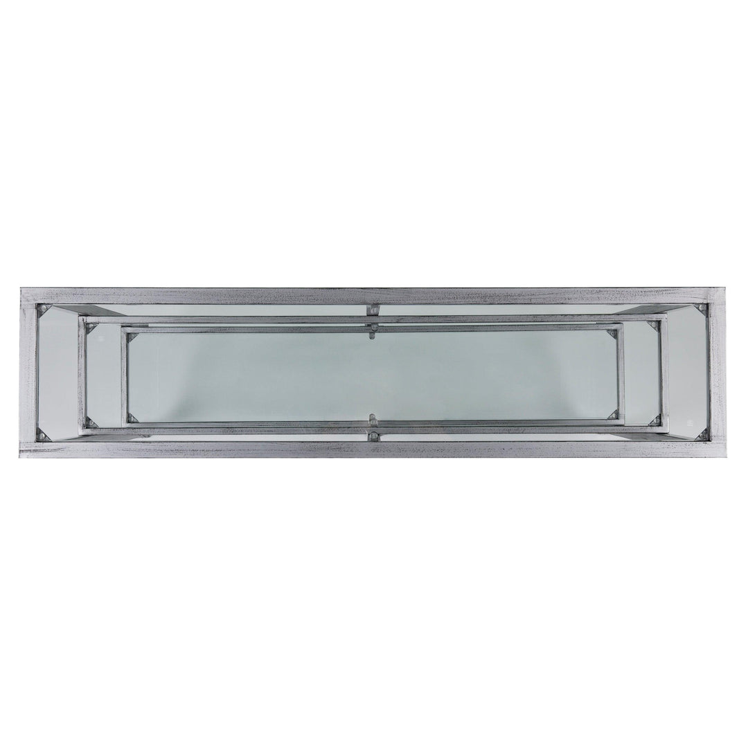 SwayLiving Jaymes Metal/Glass 3-Tier Console Table/Media Stand - Silver CONSOLE TABLES