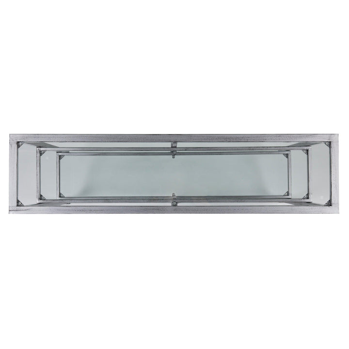 SwayLiving Jaymes Metal/Glass 3-Tier Console Table/Media Stand - Silver CONSOLE TABLES