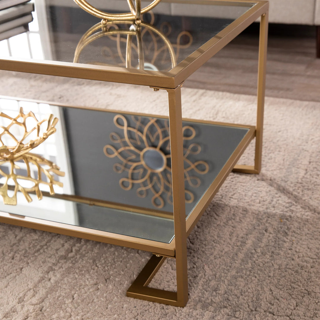 SwayLiving Horten Glass-Top Cocktail Table COFFEE TABLES