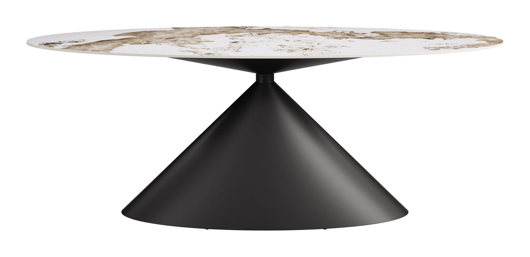 Armana Dining Table White & Brown