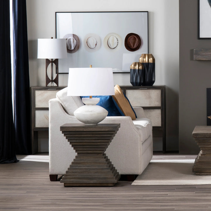 SwayLiving Stacked Hourglass Wood End Table ACCENT TABLES