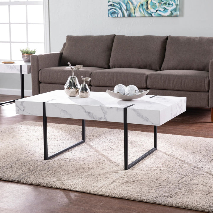 SwayLiving Rangley Modern Faux Marble Cocktail Table COFFEE TABLES