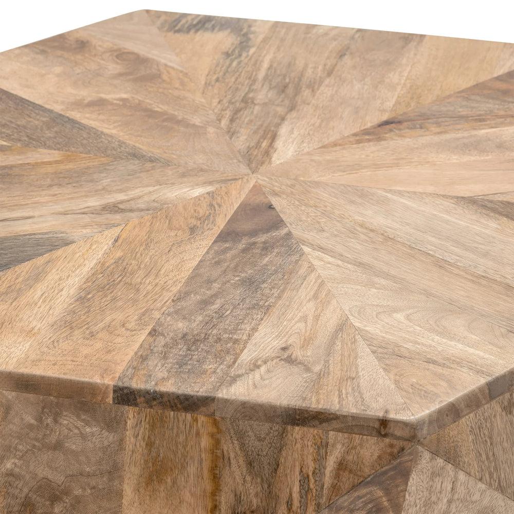 SwayLiving Faceted Hexagon Mango Cocktail Table COFFEE TABLES