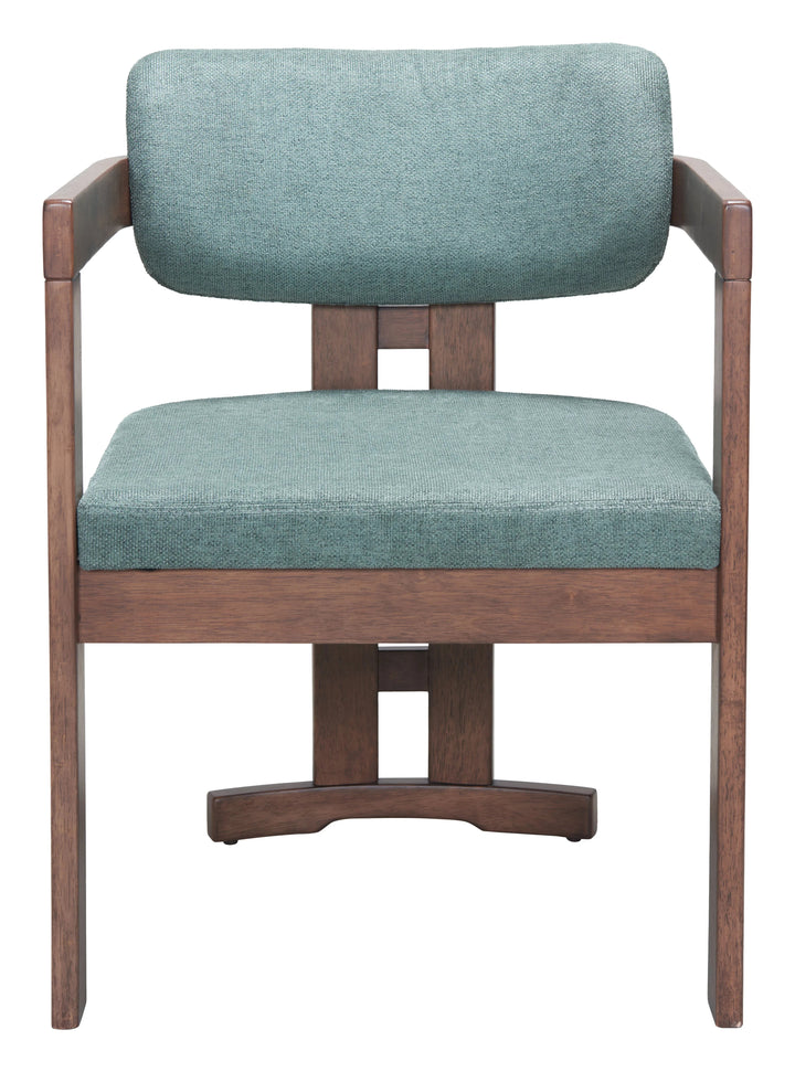 SwayLiving Poly Dining Chair Moss Gray & Walnut - Set of 2 DINING CHAIRS
