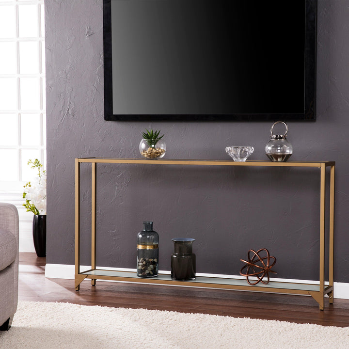 SwayLiving Bergen Narrow Console Table - Gold CONSOLE TABLES