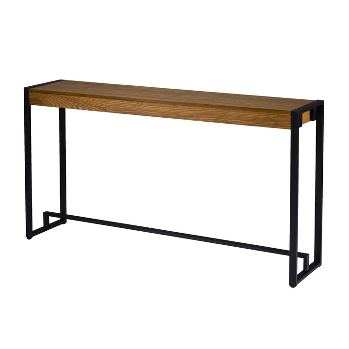 SwayLiving Holly & Martin Macen Console - Weathered Gray Oak w/ Black CONSOLE TABLES