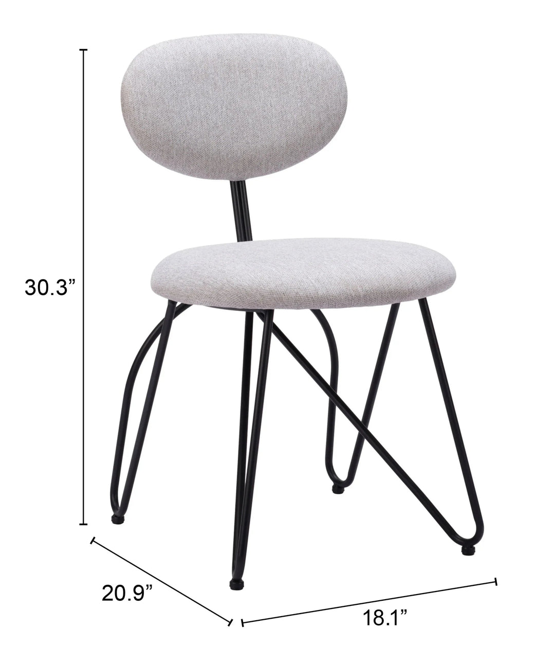 SwayLiving Novi Dining Chair (Set of 2) Dove Gray DINING CHAIRS