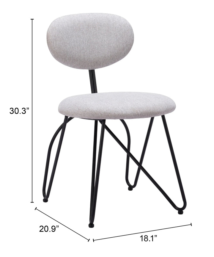 SwayLiving Novi Dining Chair (Set of 2) Dove Gray DINING CHAIRS