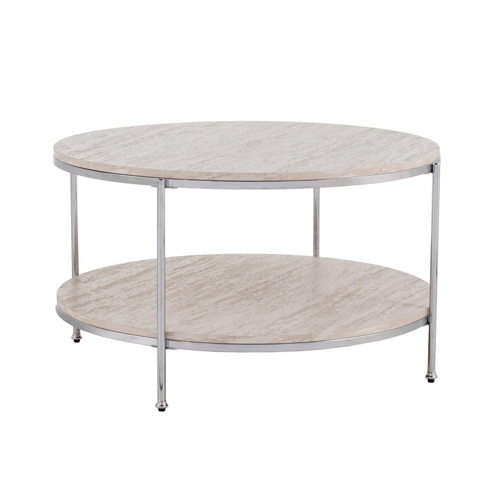 SwayLiving Silas Round Faux Stone Cocktail Table COFFEE TABLES