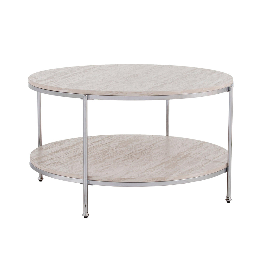 SwayLiving Silas Round Faux Stone Cocktail Table COFFEE TABLES