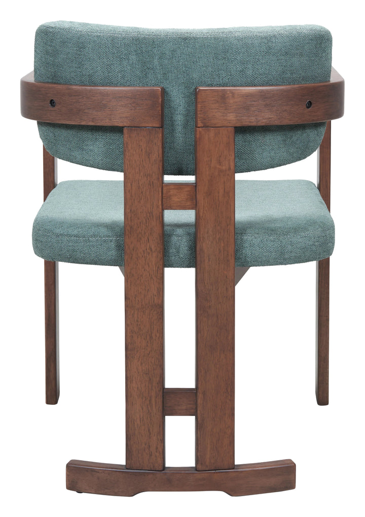 SwayLiving Poly Dining Chair Moss Gray & Walnut - Set of 2 DINING CHAIRS