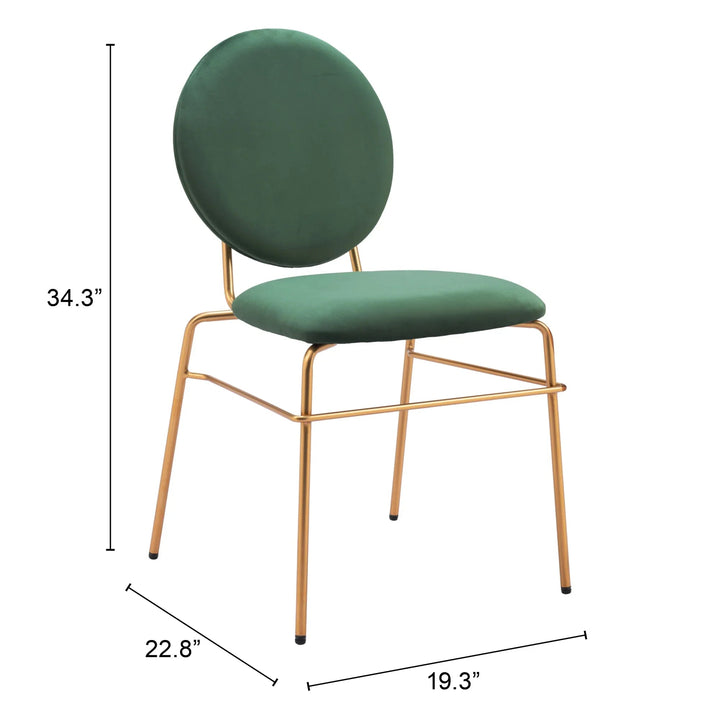 SwayLiving Odessa Dining Chair (Set of 2) Green & Gold DINING CHAIRS