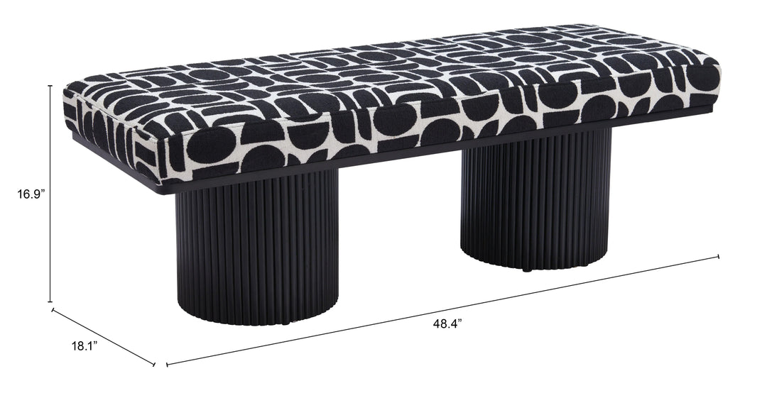 SwayLiving Botoia Bench Black & White BENCHES