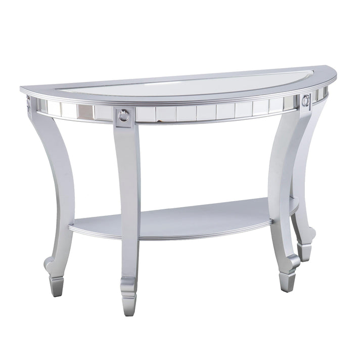 SwayLiving Lindsay Mirrored Demilune Console Table CONSOLE TABLES