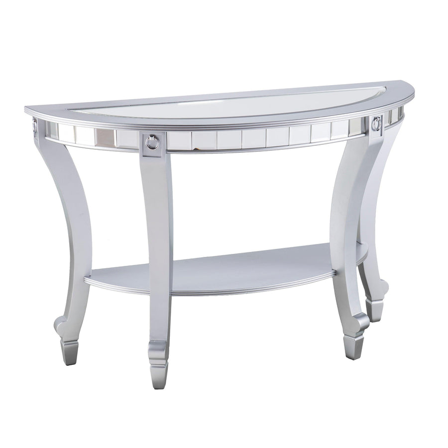 SwayLiving Lindsay Mirrored Demilune Console Table CONSOLE TABLES