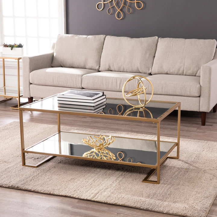 SwayLiving Horten Glass-Top Cocktail Table COFFEE TABLES