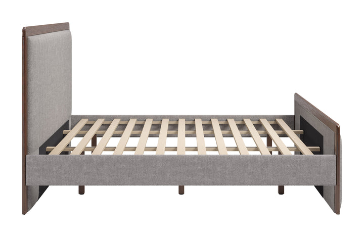 Somune King Bed Gray & Walnut