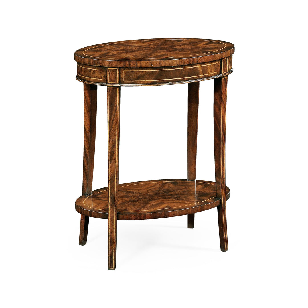 SwayLiving Mahogany Oval Lamp Table ACCENT TABLES
