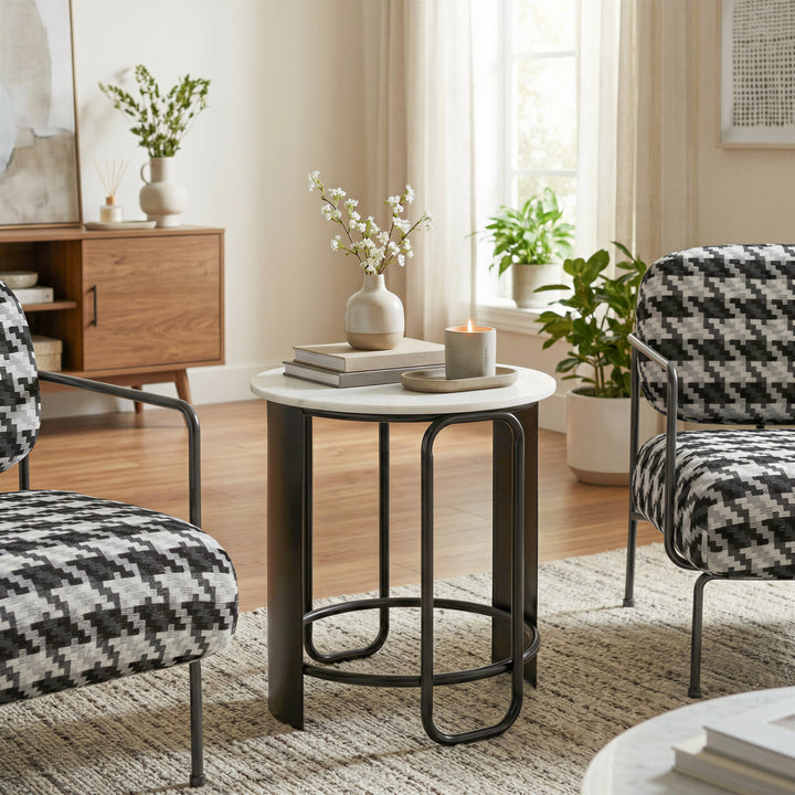 Obel Side Table White & Black