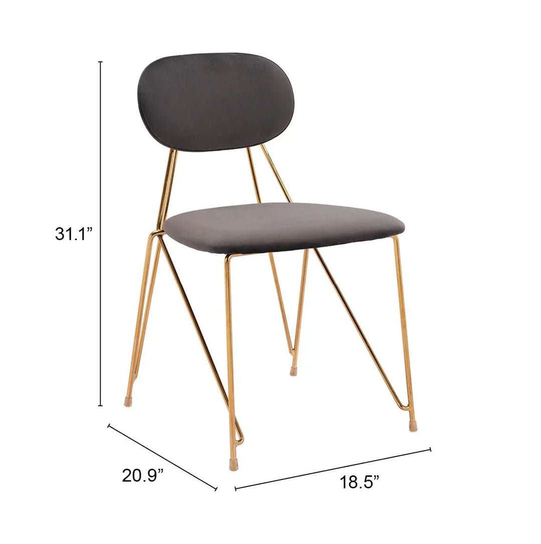 SwayLiving Georges Dining Chair (Set of 2) Gray & Gold DINING CHAIRS