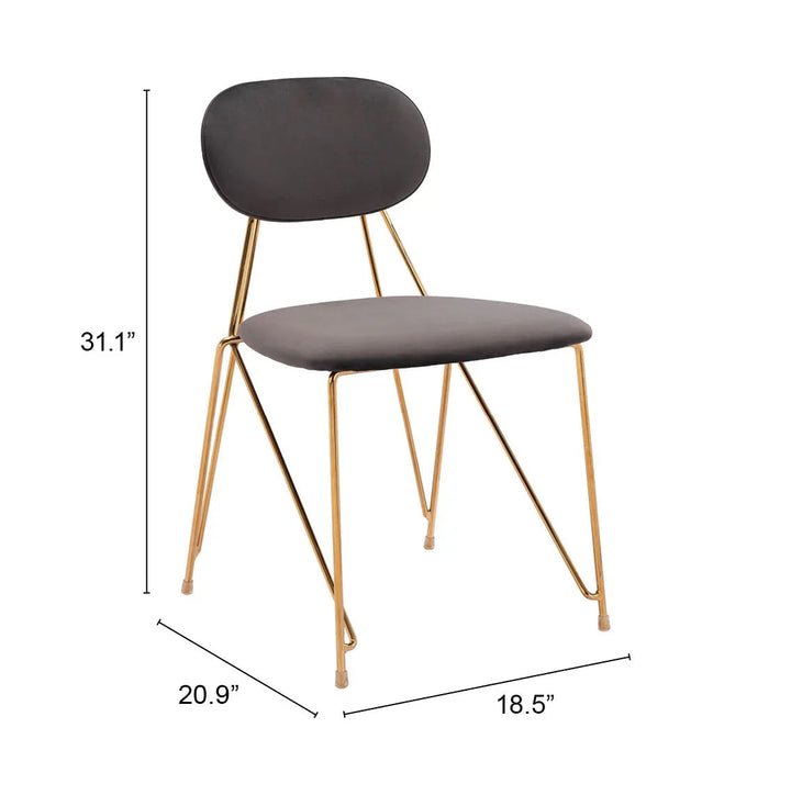 SwayLiving Georges Dining Chair (Set of 2) Gray & Gold DINING CHAIRS