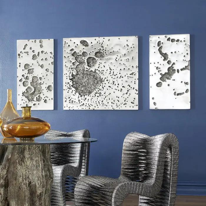 SwayLiving SPLOTCH DENSE SILVER WALL ART WALL ACCENTS