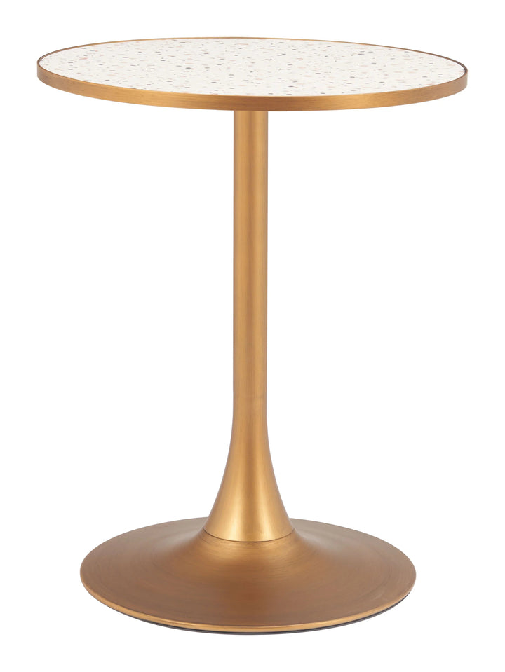 SwayLiving Bite Bistro Table Beige & Gold DINING TABLES