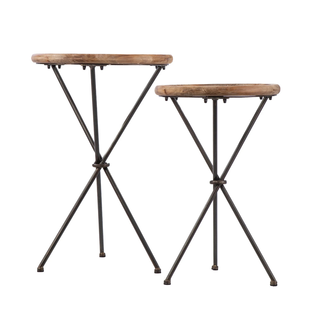 SwayLiving Crellon Glass-Top Accent Tables – 2pc Set ACCENT TABLES