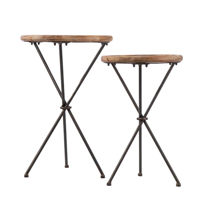SwayLiving Crellon Glass-Top Accent Tables – 2pc Set ACCENT TABLES