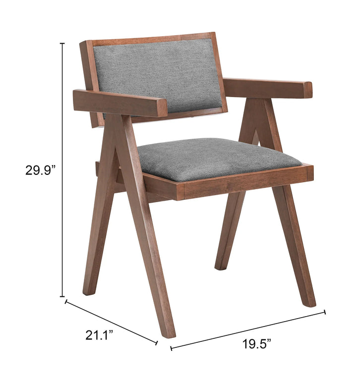 SwayLiving Delhi Dining Chair (Set of 2) Gray & Walnut DINING CHAIRS