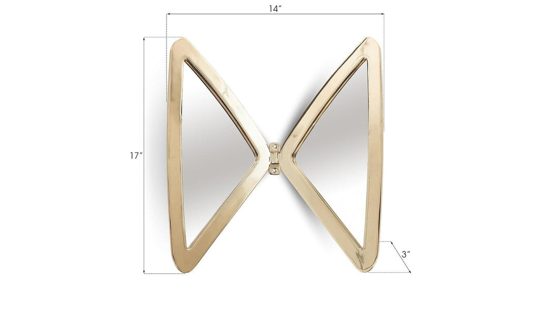 SwayLiving Butterfly Mirror, Plated Brass Finish WALL MIRRORS