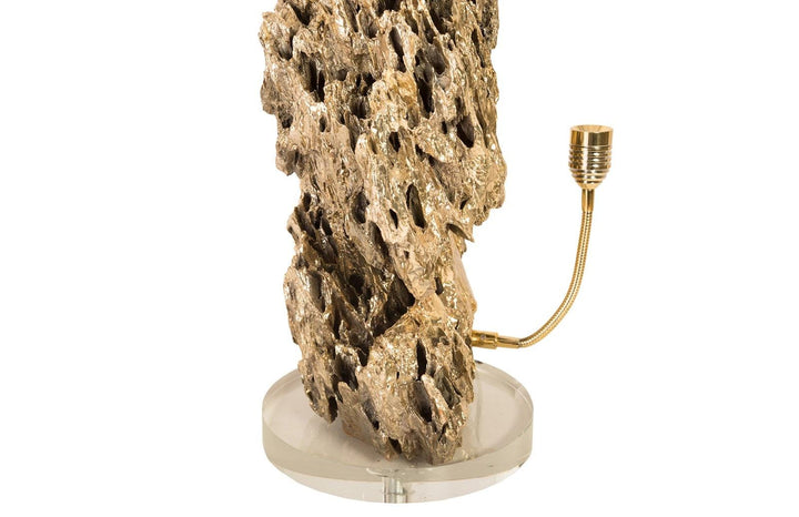 SwayLiving Stalagmite Lamp Polished Brass, MD, Glass Base, Assorted Size and Shape TABLE LAMPS