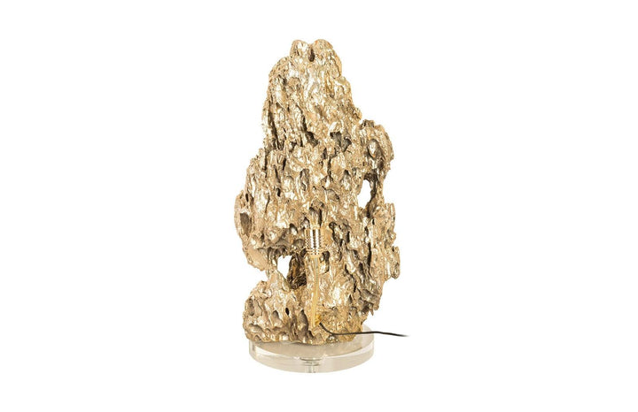 SwayLiving Stalagmite Lamp Polished Brass, MD, Glass Base, Assorted Size and Shape TABLE LAMPS