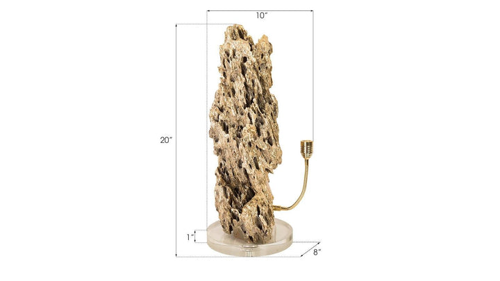 SwayLiving Stalagmite Lamp Polished Brass, MD, Glass Base, Assorted Size and Shape TABLE LAMPS