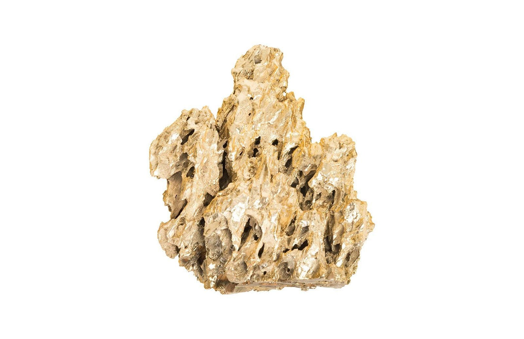 SwayLiving Stalagmite Wall Art Plated Brass, Set of 3,  Assorted Size and Shape WALL ACCENTS