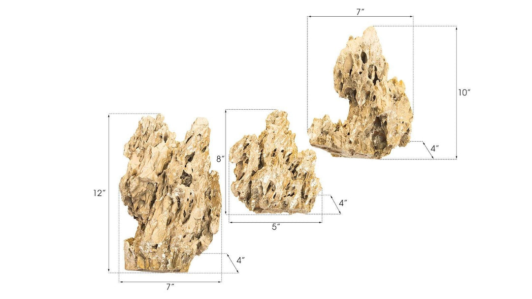 SwayLiving Stalagmite Wall Art Plated Brass, Set of 3,  Assorted Size and Shape WALL ACCENTS