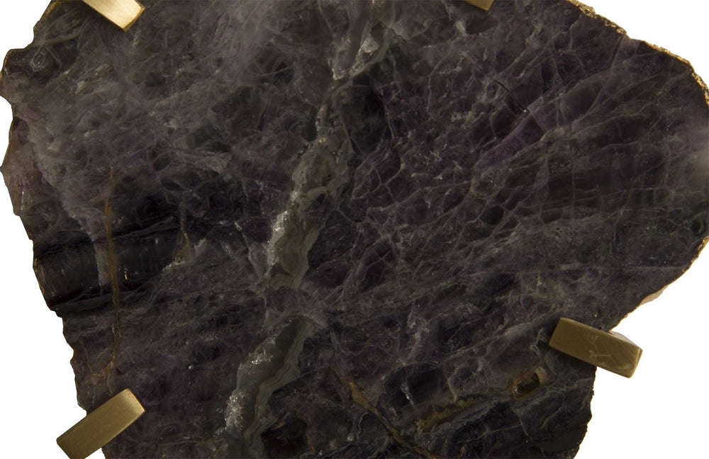 SwayLiving Gem Wall Tile in Brass Setting, Purple Quartz WALL ACCENTS
