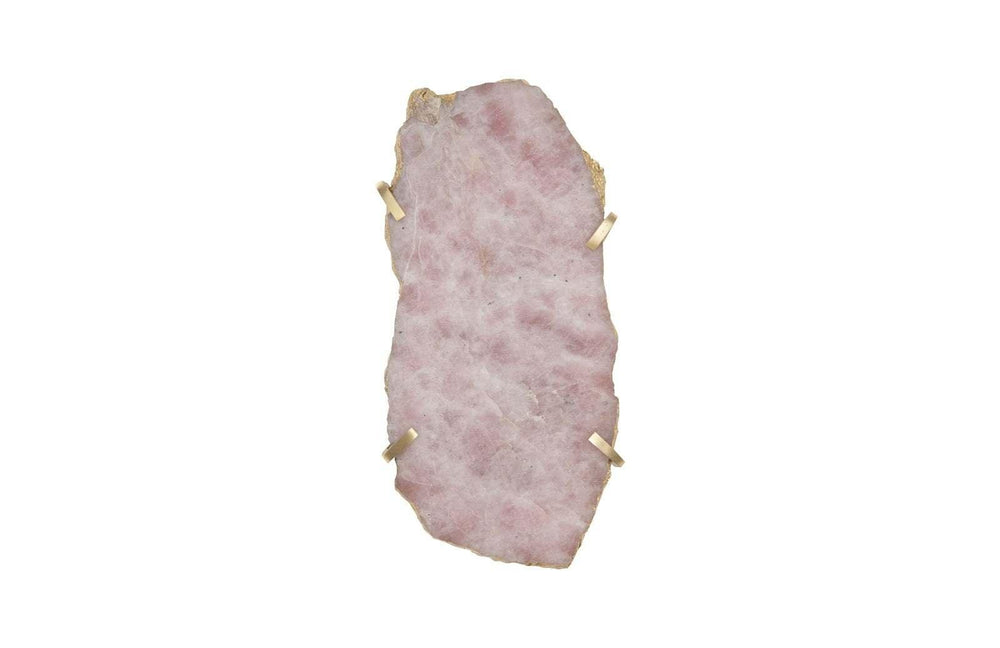 SwayLiving Gem Wall Tile in Brass Setting, Rose Quartz WALL ACCENTS