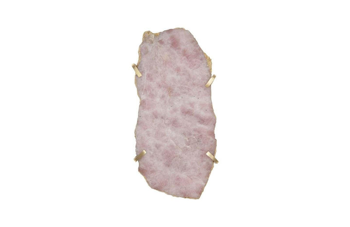 SwayLiving Gem Wall Tile in Brass Setting, Rose Quartz WALL ACCENTS