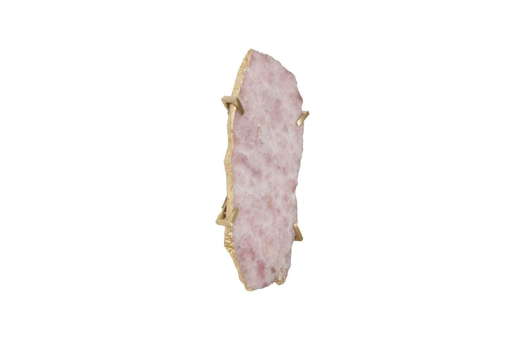 SwayLiving Gem Wall Tile in Brass Setting, Rose Quartz WALL ACCENTS