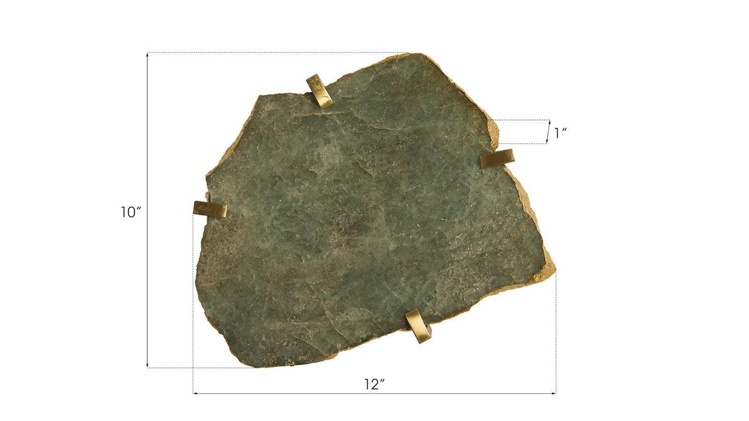 SwayLiving Gem Wall Tile in Brass Setting, Green Emerald WALL ACCENTS