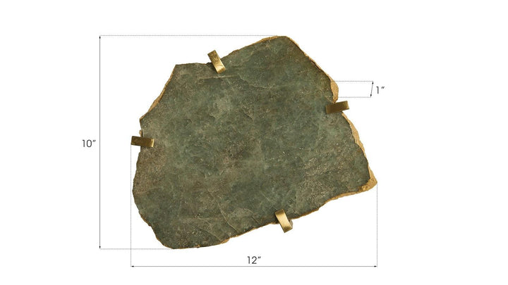 SwayLiving Gem Wall Tile in Brass Setting, Green Emerald WALL ACCENTS