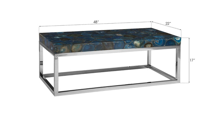 SwayLiving Agate Coffee Table, Stainless Steel Base COFFEE TABLES
