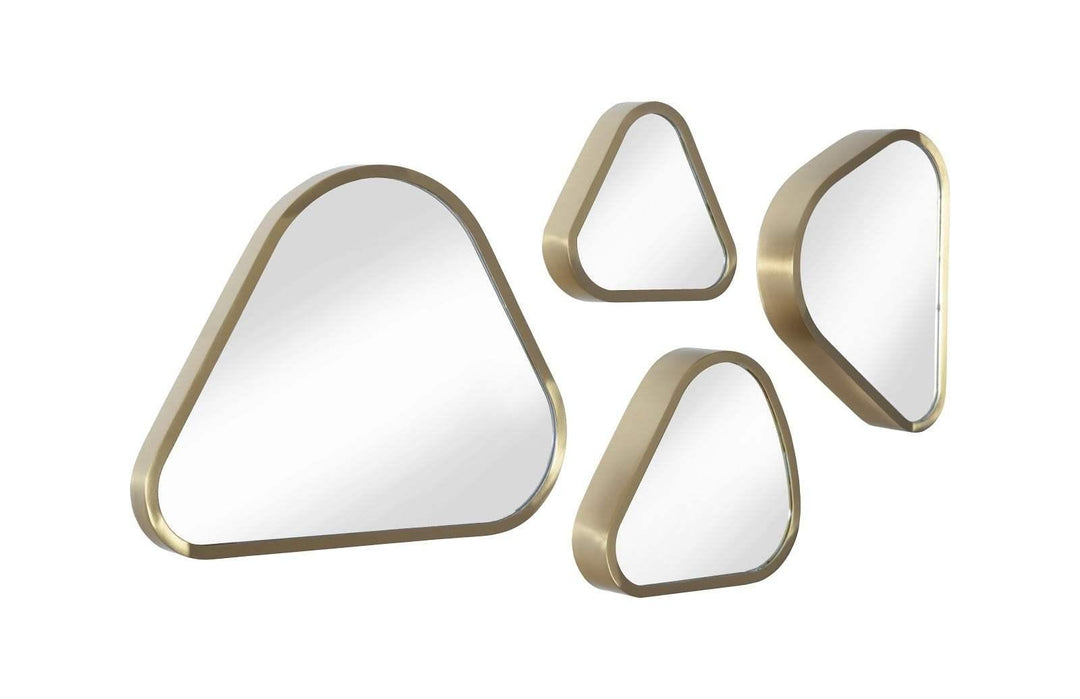SwayLiving Pebble Mirrors, Set of 4, Brushed Brass WALL MIRRORS